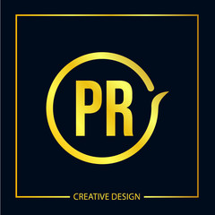 Initial Letter PR Logo Template Vector Design