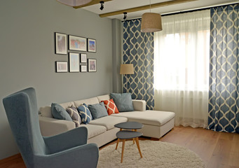 Living room interior in the Scandinavian style