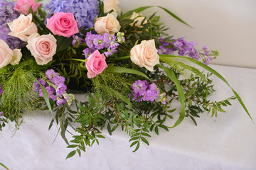 floral arrangement for interior decoration, table setting for a wedding or to create a home cosiness. use as background