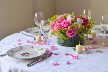 floral arrangement for interior decoration, table setting for a wedding or to create a home cosiness. use as background