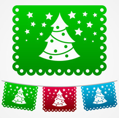 Christmas Tree streets decoration, holiday vector Element illustration