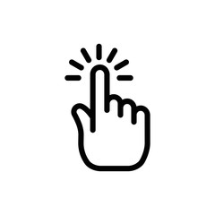 Fototapeta premium Clicking hand, linear vector icon. Pointer click.