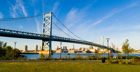 Ben Franklin Bridge Delaware River Camden NJ Philadelphia