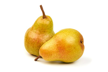 Fresh Juicy Pears, isolated on a white background. Close-up