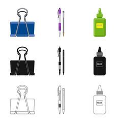 Vector illustration of office and supply symbol. Collection of office and school vector icon for stock.