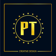 Fototapeta premium Initial Letter PT Logo Template Vector Design