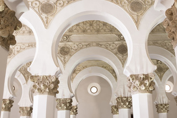 Synagogue interior, Toledo, Spain - obrazy, fototapety, plakaty
