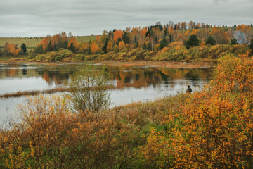 Autumn river in the Russian North