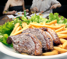 Picanha, fries, salad and catupiry