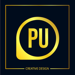 Initial Letter PU Logo Template Vector Design