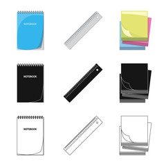 Vector illustration of office and supply symbol. Collection of office and school stock vector illustration.