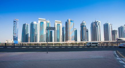 Obraz premium Panoramę miasta Dubaj, Zjednoczone Emiraty Arabskie