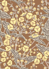 Floral seamless pattern. Modern seamless pattern for interior decoration, wrapping paper, graphic design and textile. Vector illustration. Backgrounds.
