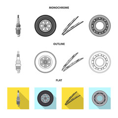 Vector design of auto and part symbol. Set of auto and car stock symbol for web.