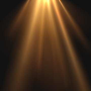 Sun rays light on black background. Graphic concept for your design