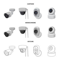 Vector illustration of cctv and camera icon. Collection of cctv and system stock vector illustration.