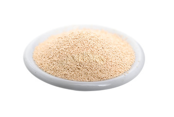 Active dry yeast isolated on white background.