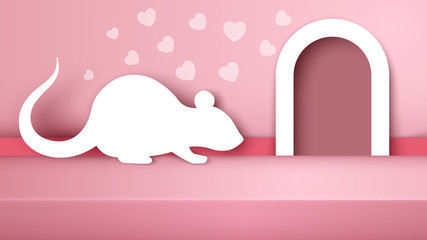 Mouse, rat white paper illustration. Vector eps 10