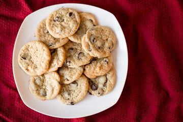 Plate of chocolate chip cookies