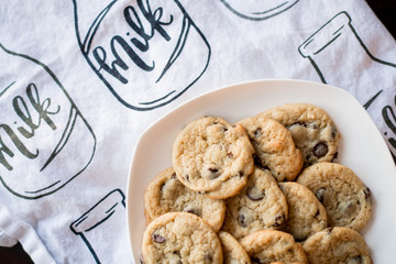Plate of chocolate chip cookies