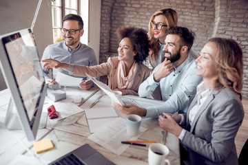 Business people sitting at corporate meeting