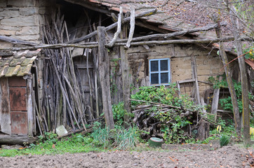 Part of Dilapidated House in the Village