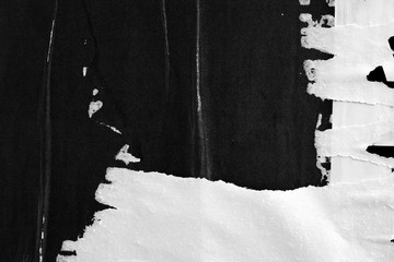 Old grunge ripped torn vintage collage posters creased crumpled paper surface placard texture...