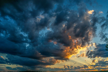 dramatic sky with clouds
