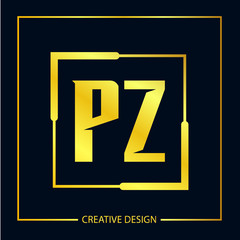 Initial Letter PZ Logo Template Vector Design
