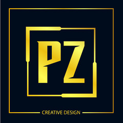 Initial Letter PZ Logo Template Vector Design