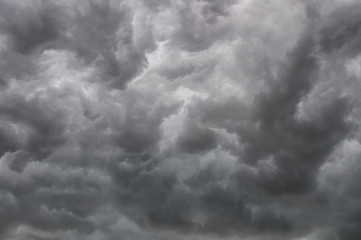 Dramatic cumulus storm clouds