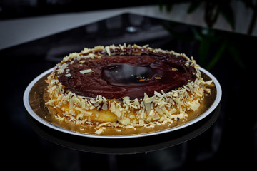 Sky cheese and bacon cake