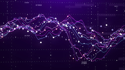 Stock market chart. Big Data. Business Graph. Investment graph. Abstract financial chart. 3D rendering.