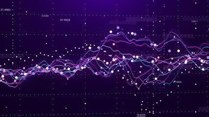 Stock market chart. Big Data. Business Graph. Investment graph. Abstract financial chart. 3D rendering.