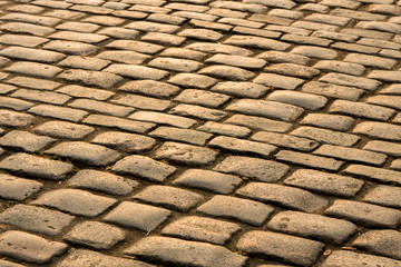 old stone pavement in the sun