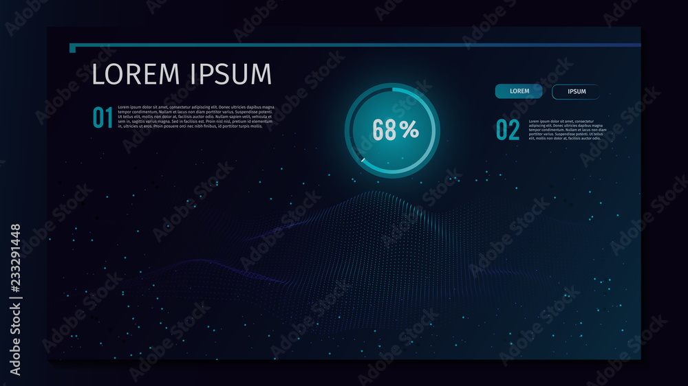 Poster 3d abstract digital technology background. futuristic sci-fi user interface concept with gradient do