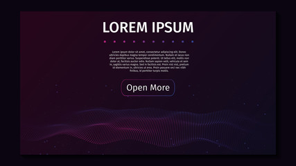 3d abstract digital technology background. Futuristic sci-fi user interface concept with gradient dots and lines. Business, big data, artificial intelligence, music hud. Blockchain and cryptocurrency