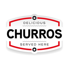 Churros vintage label sign