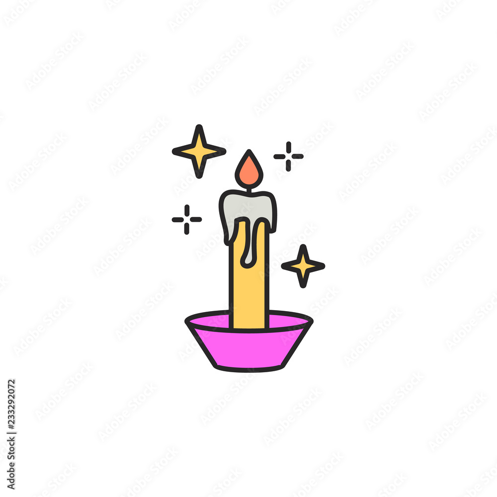 Poster magic candle icon. element of magic icon for mobile concept and web apps. color magic candle icon ca