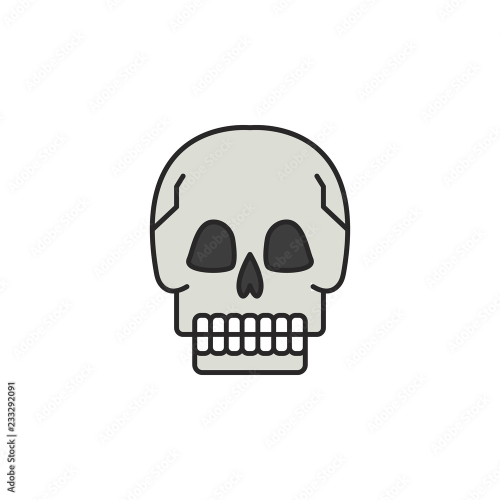 Poster skull icon. element of magic icon for mobile concept and web apps. color skull icon can be used for 