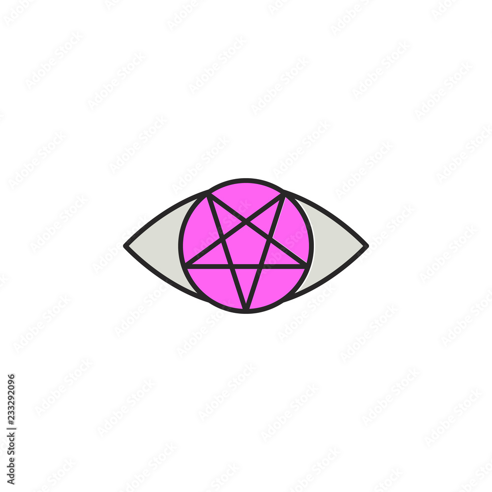 Poster eye icon. element of magic icon for mobile concept and web apps. color eye icon can be used for web 