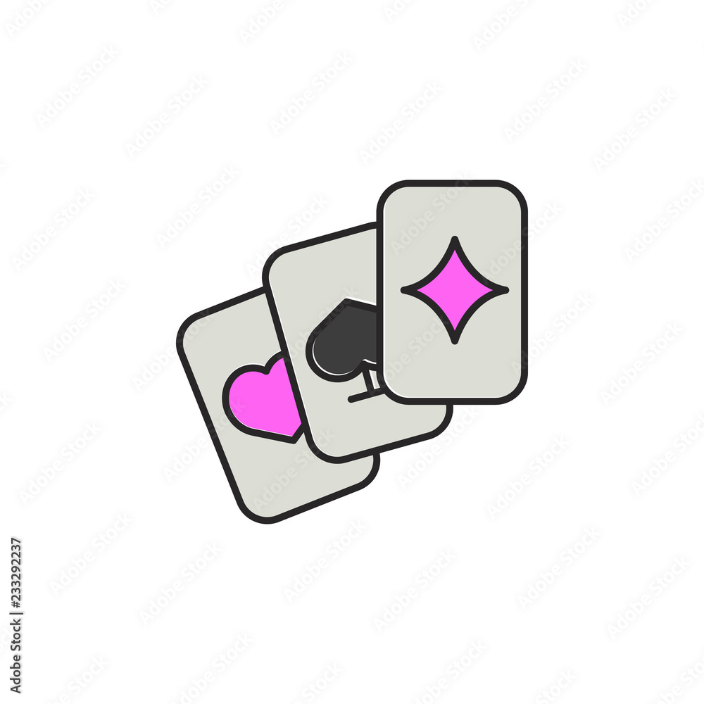 Poster playing cards icon. element of magic icon for mobile concept and web apps. color playing cards icon 
