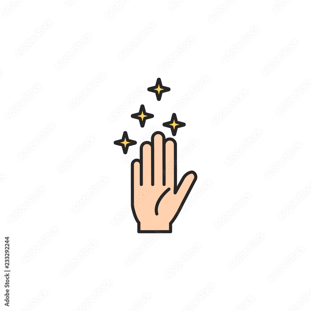 Poster magic hand icon. element of magic icon for mobile concept and web apps. color magic hand icon can be