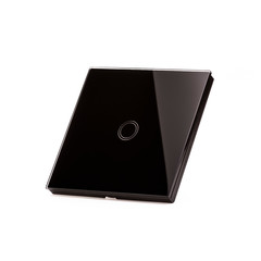 Black glass smart light switch with touch panel