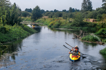 kayaking in the river