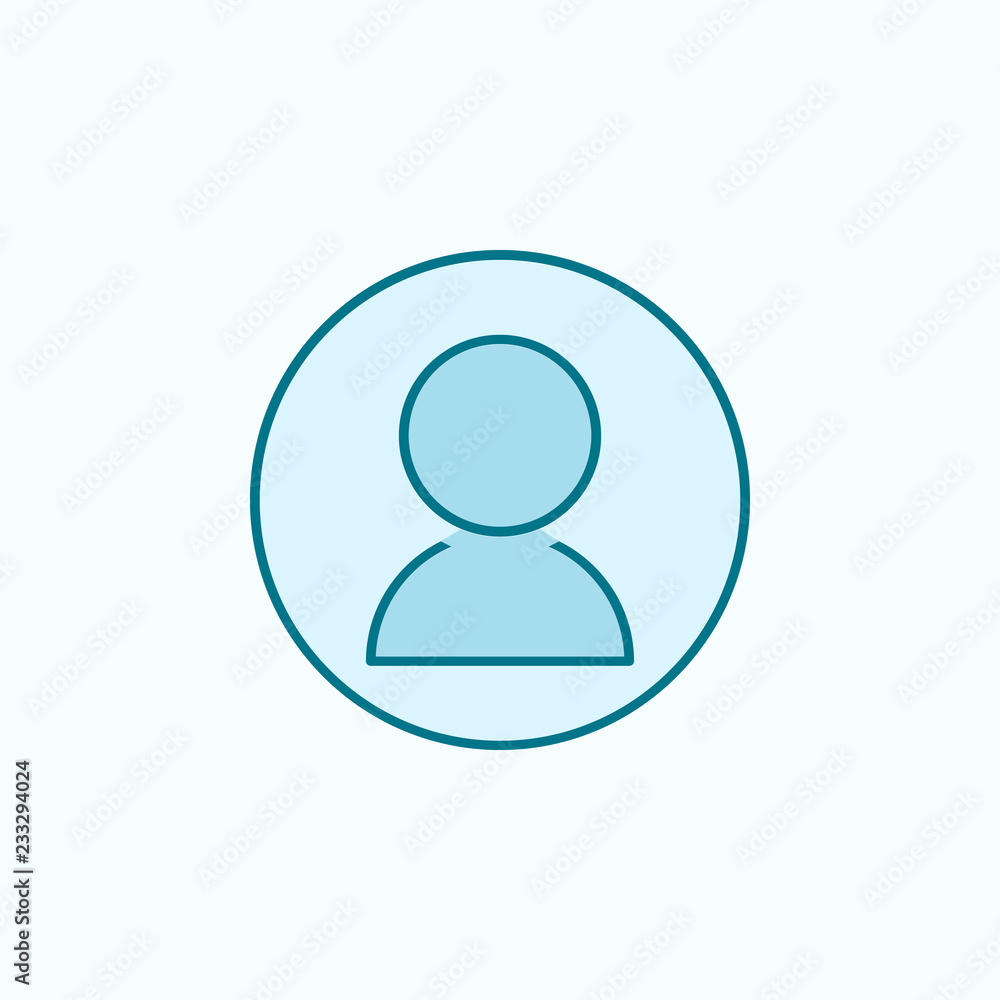 Poster contact in circle 2 colored line icon. simple colored element illustration. contact in circle outlin