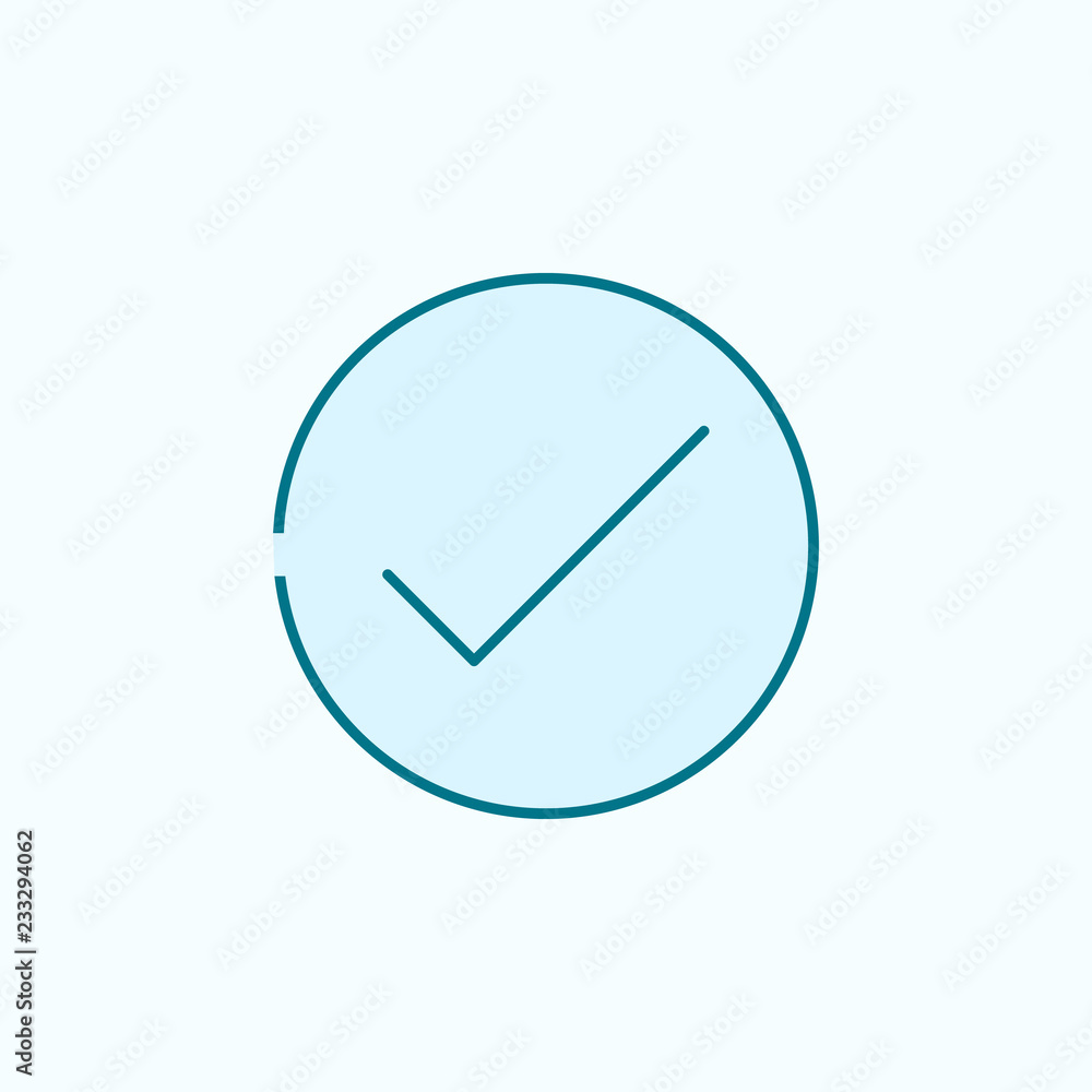 Aufkleber sign checked 2 colored line icon. simple colored element illustration. sign checked outline symbol d