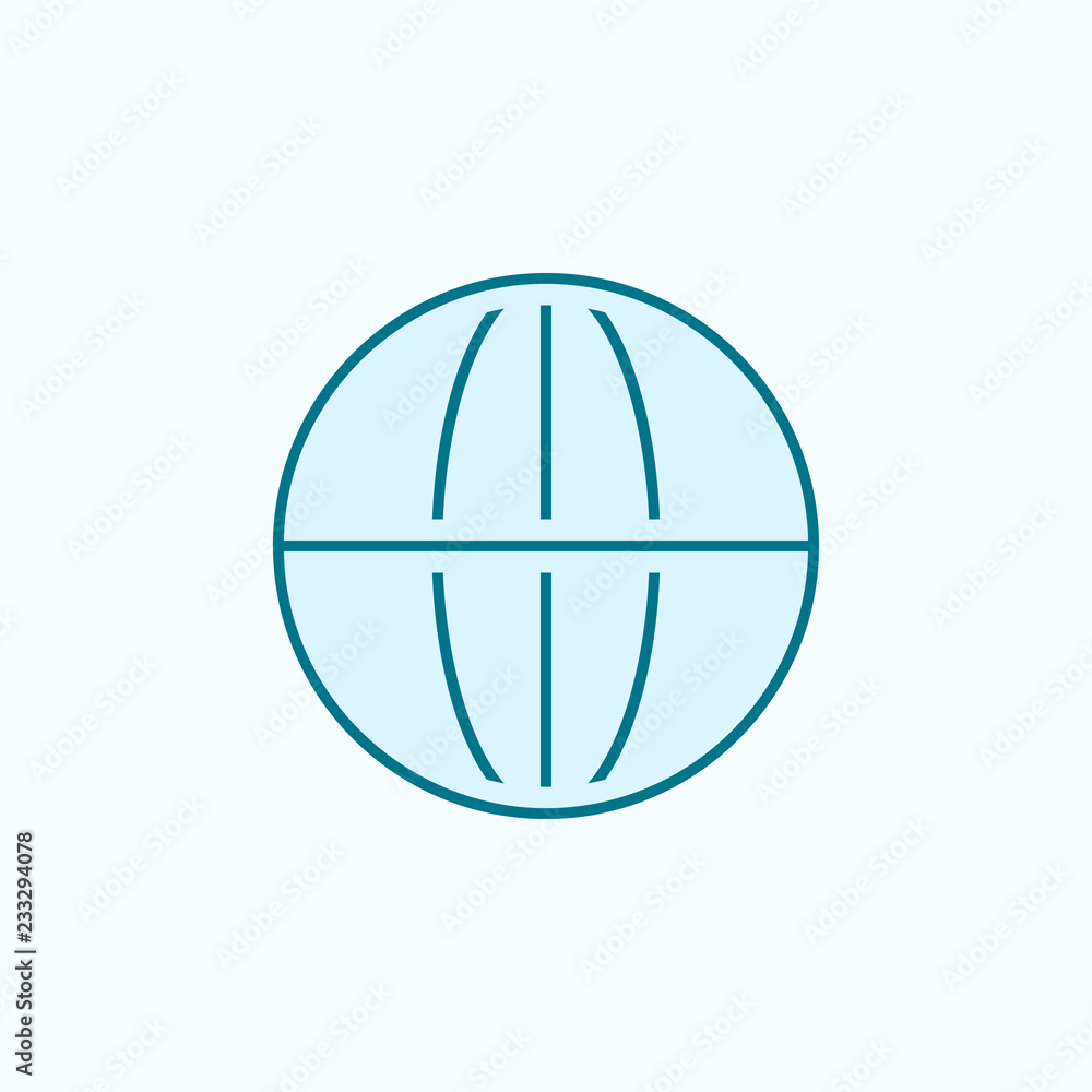 Poster globe 2 colored line icon. simple colored element illustration. globe outline symbol design from web