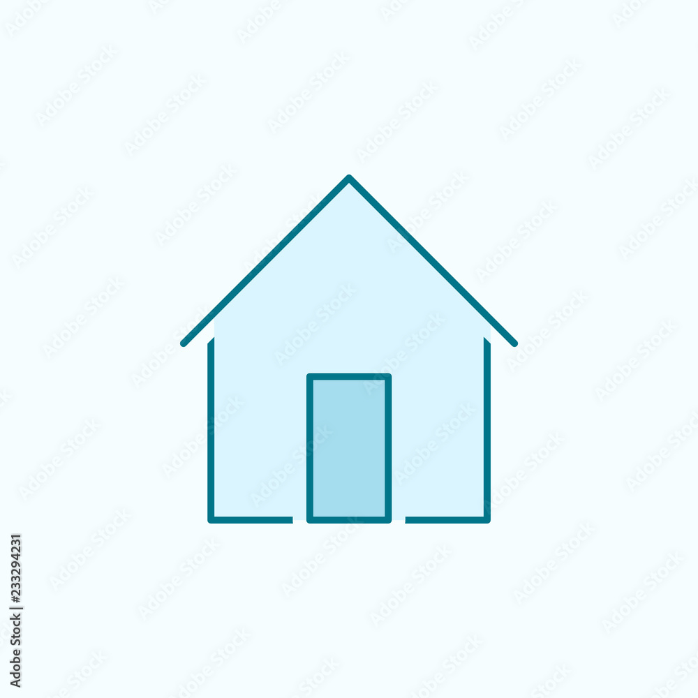 Poster house 2 colored line icon. simple colored element illustration. house outline symbol design from web