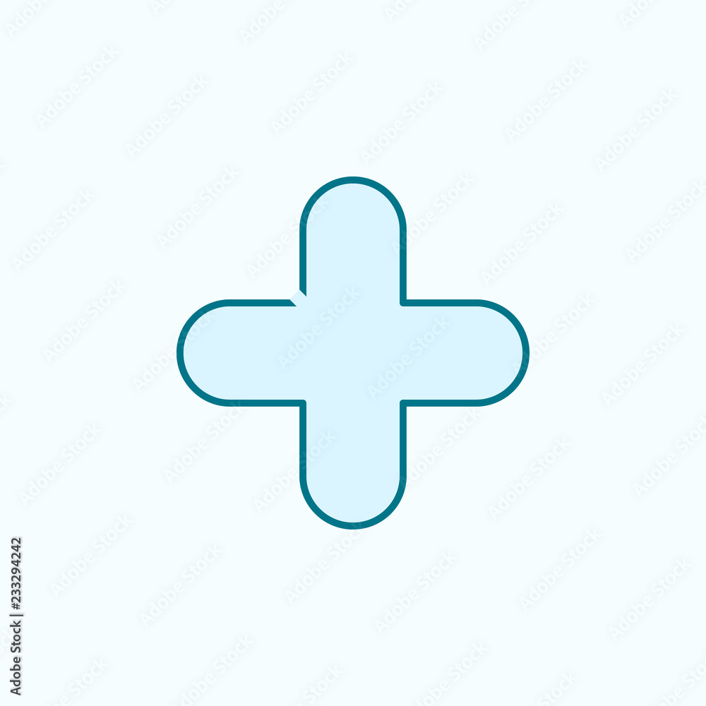 Poster plus sign 2 colored line icon. simple colored element illustration. plus sign outline symbol design 